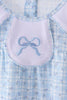 Blue bow embroidery bloomer set
