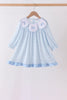Blue bow embroidery dress