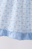 Blue bow embroidery dress