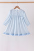 Blue bow embroidery dress