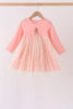 Pink gingerbread sequin tulle dress
