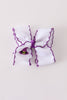 Purple witch hat embroidery crochet edge hair bow