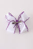 Purple witch hat embroidery crochet edge hair bow