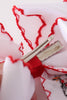 Red goose embroidery crochet edge hair bow
