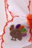 Orange turkey embroidery crochet edge hair bow