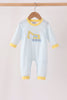 Blue Excavator Applique Stripe Romper