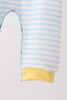 Blue Excavator Applique Stripe Romper