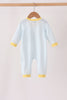 Blue Excavator Applique Stripe Romper