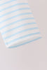 Blue Excavator Applique Stripe Top