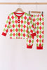Red grinch print pajama set