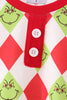 Red grinch print pajama set