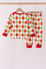 Red grinch print pajama set