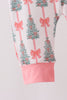 Pink Christmas Tree Bow Romper
