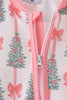 Pink Christmas Tree Bow Romper