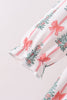 Pink Christmas Tree Bow Ruffle Dress