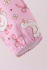 Pink Goose Bow ruffle Raincoat
