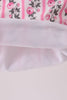 Pink Floral Stripe Ruffle Raincoat