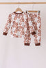 Brown Milk Cookie Print Pants Set