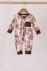 Brown Milk Cookie Print Romper