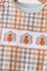Sage Turkey Embroidery Plaid 2pc set