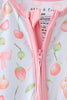 Pink bow cherry zipper bamboo romper