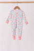 Pink bow cherry zipper bamboo romper