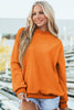Black Oversize Drop Shoulder Reversible Mock Neck Sweatshirt