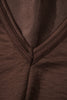 Dark Brown Braided V Neck Long Sleeve Loose Top and Drawstring High Waist Pants 2pcs Outfit