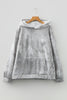 Gray Plus Size Camouflage Woodland Print Oversized Sporty Hoodie