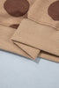 Khaki Polka Dot Long Sleeve Top Drawstring Relaxed Pants Set