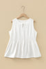 Black Plus Size Solid Color Bow Tie Peplum Tank Top