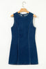 Dirty blue Sleeveless Zipped Bodycon Denim Short Dress