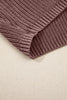 Dark Brown Mineral Washed Knit Button Polo Collar Loose Sweater
