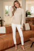 Racing Red Lace Trim Patchwork Buttoned Cuffs Loose Sweater