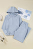 Beau Blue Half Zip Thumbhole Sleeve Hoodie Active Pants 2pcs Outfit