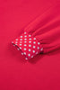 Pink Colorblock Polka Dot Contrast Trim Oversized Sweatshirt