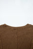 Black Exposed Seam Ribbed Long Sleeve Top