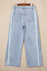 Beau Blue Lace Trim Casual Full-Length Regular Fit Jeans