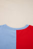 Multicolour American Flag Vintage Oversized Pullover Sweatshirt
