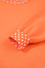 Pink Colorblock Polka Dot Contrast Trim Oversized Sweatshirt