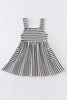 Black stripe strap girl dress