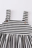 Black stripe strap girl dress