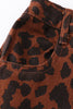 Leopard print bell denim jeans