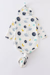 Planet print bamboo baby  gown