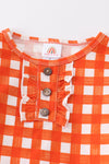 Orange plaid girl bamboo pajamas set