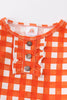 Orange plaid girl bamboo pajamas set