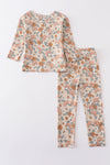 Retro floral print pajamas set