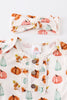 Pumpkin print bamboo baby gown set