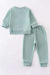 Teal sweatshirt & pants set