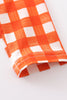 Orange plaid ruffle cotton baby onesie